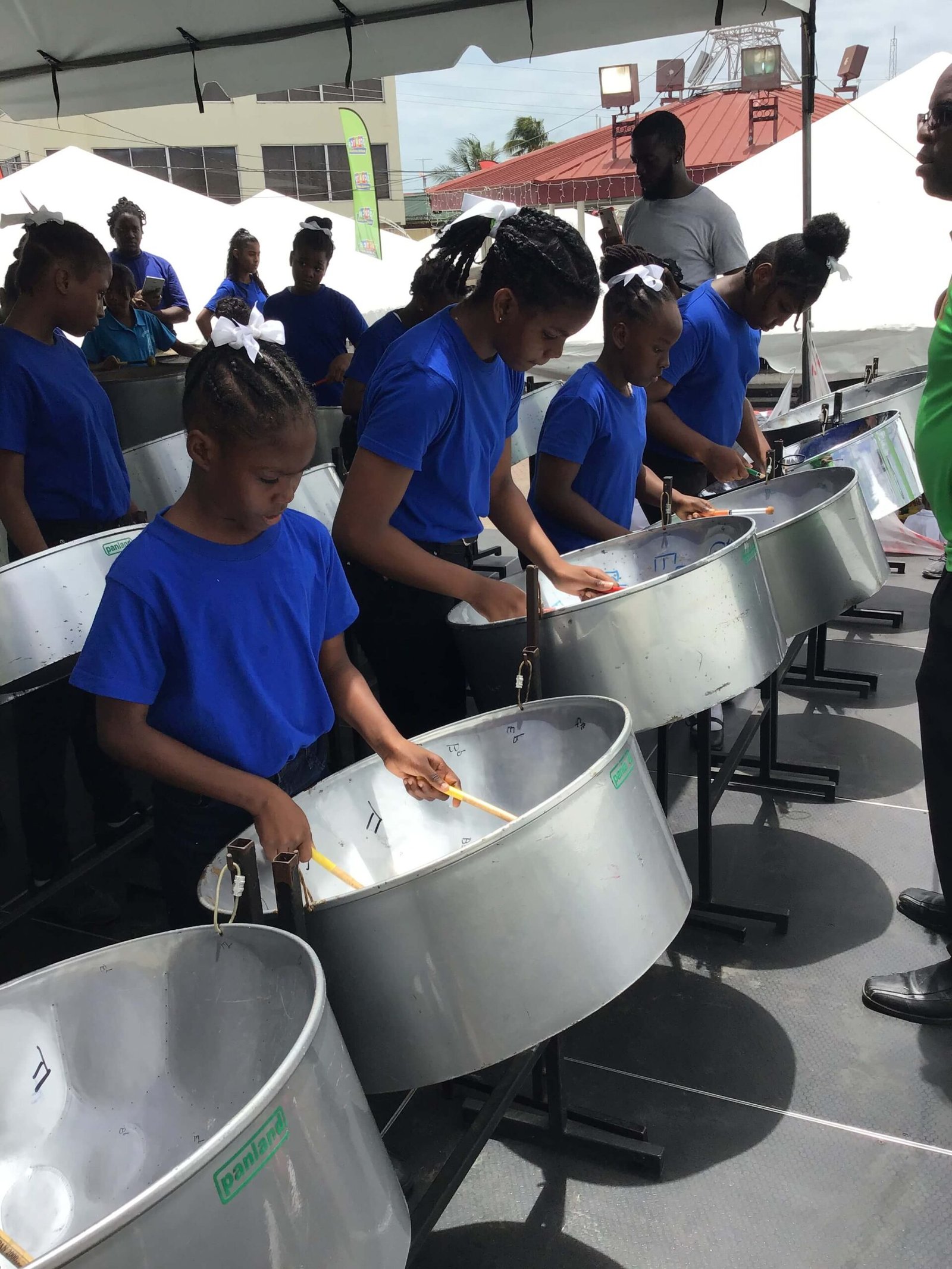 pan for blue primary school steel band performing