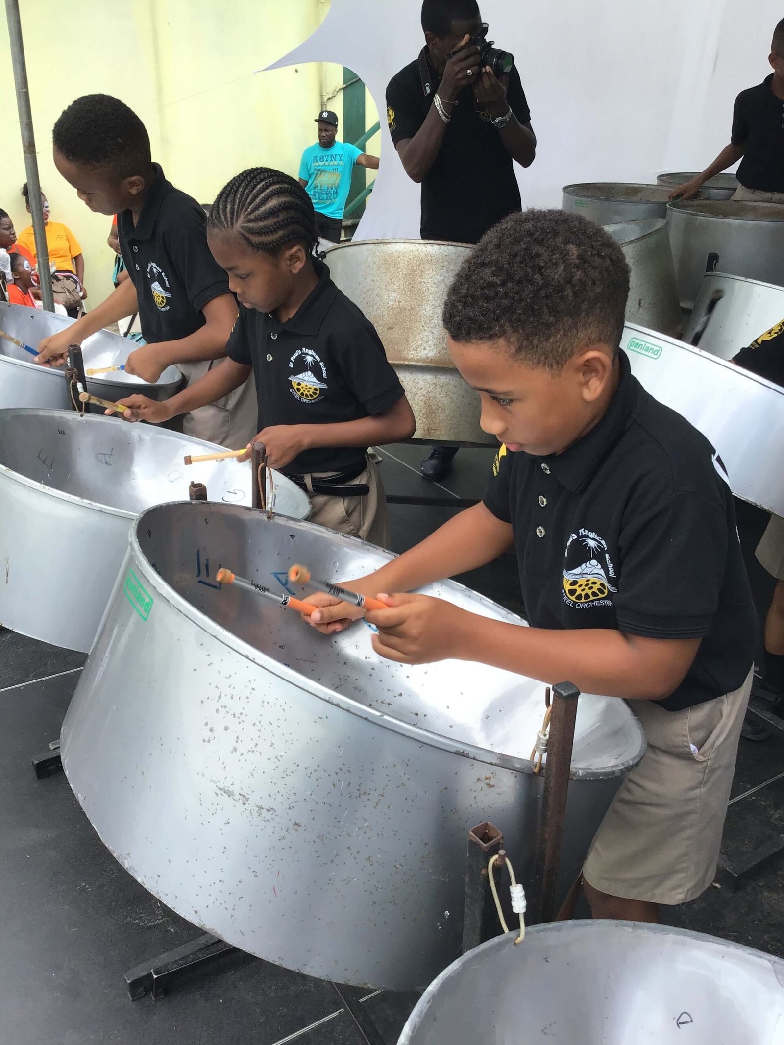 pan for blue boys primary school steelband players