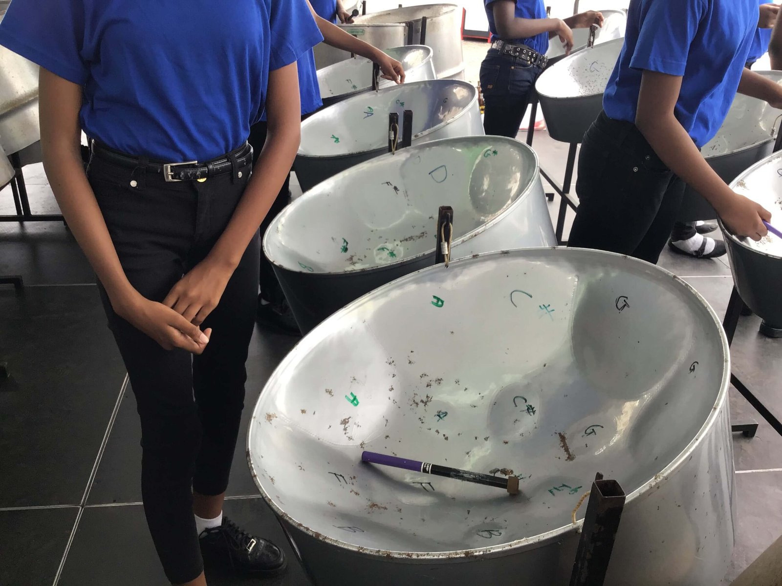 pan for blue steel band pan in schools event